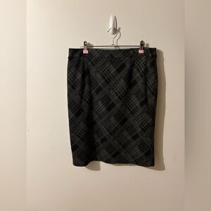Dalia Collection Black Checkered Pencil Skirt Size 10